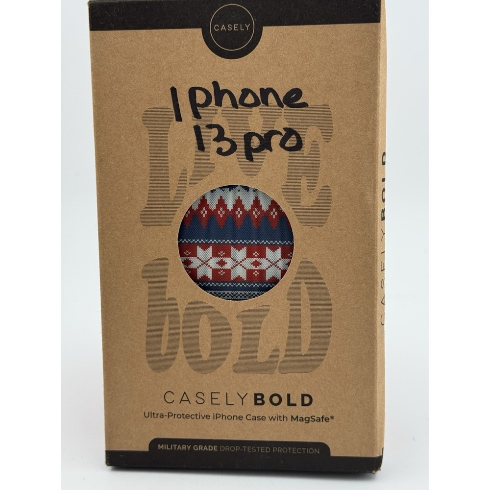 Casely iPhone 13 Pro Phone Case "Sweater Weather" Holiday Knit NEW - Picture 3 of 4